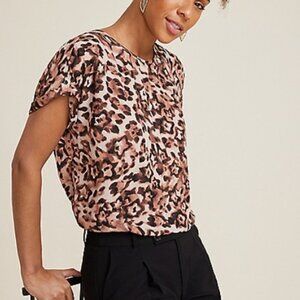 Maurices Leopard Print Delton Zipper Back Blouse - XXL